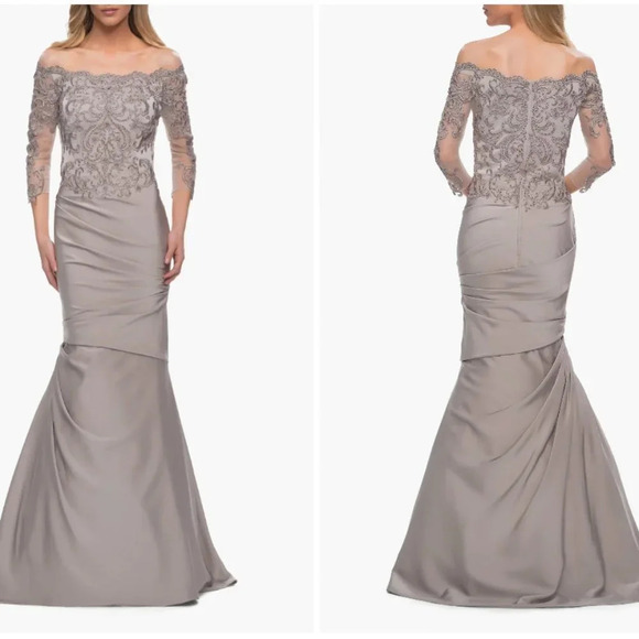 NEW La Femme Lace Bodice Mermaid Gown Size 6 - Picture 1 of 5